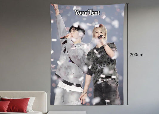 Jikook Hanging Tapestry | Bantan Boys | Personalized Wall Art | Polyester Fabric | Ship Flag Banner