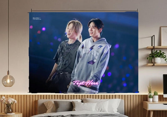 Jikook Hanging Tapestry | Bantan Boys | Personalized Wall Art | Polyester Fabric | Ship Flag Banner
