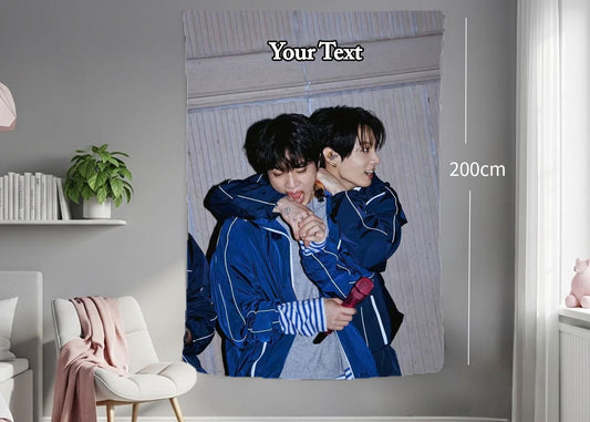 Jinkook Hanging Tapestry | Bantan Boys | Personalized Wall Art | Polyester Fabric | Ship Flag Banner