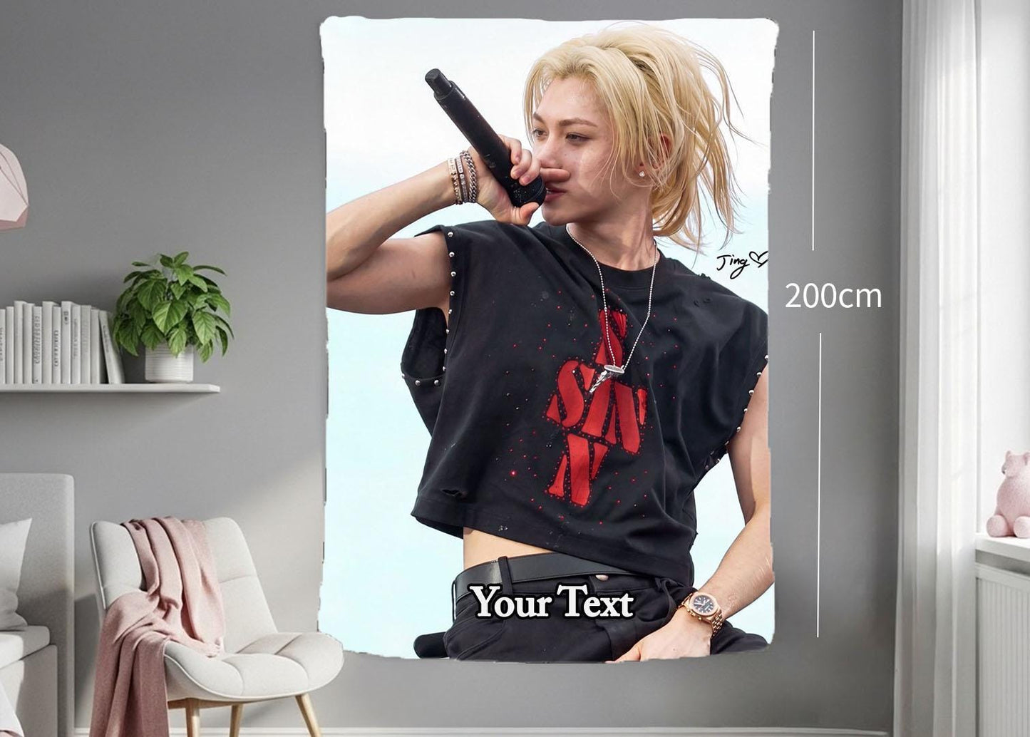 Felix Hanging Tapestry | Stray Kids | Personalized Wall Art | Polyester Fabric | Ship Flag Banner