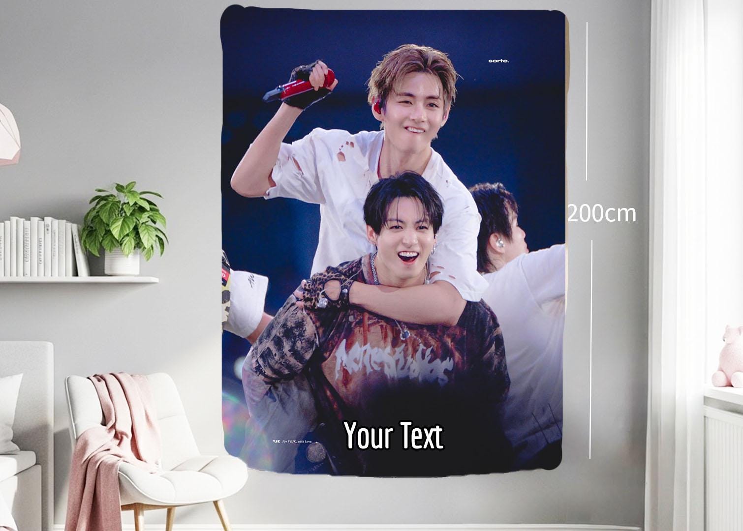 Taekook Hanging Tapestry | Bantan Boys | Personalized Wall Art | Polyester Fabric | Ship Flag Banner