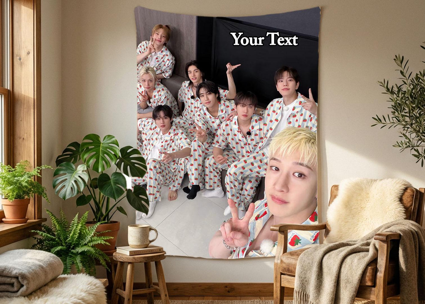 Stray Kids Hanging Tapestry | Run It | Personalized Wall Art | Polyester Fabric | Ship Flag Banner
