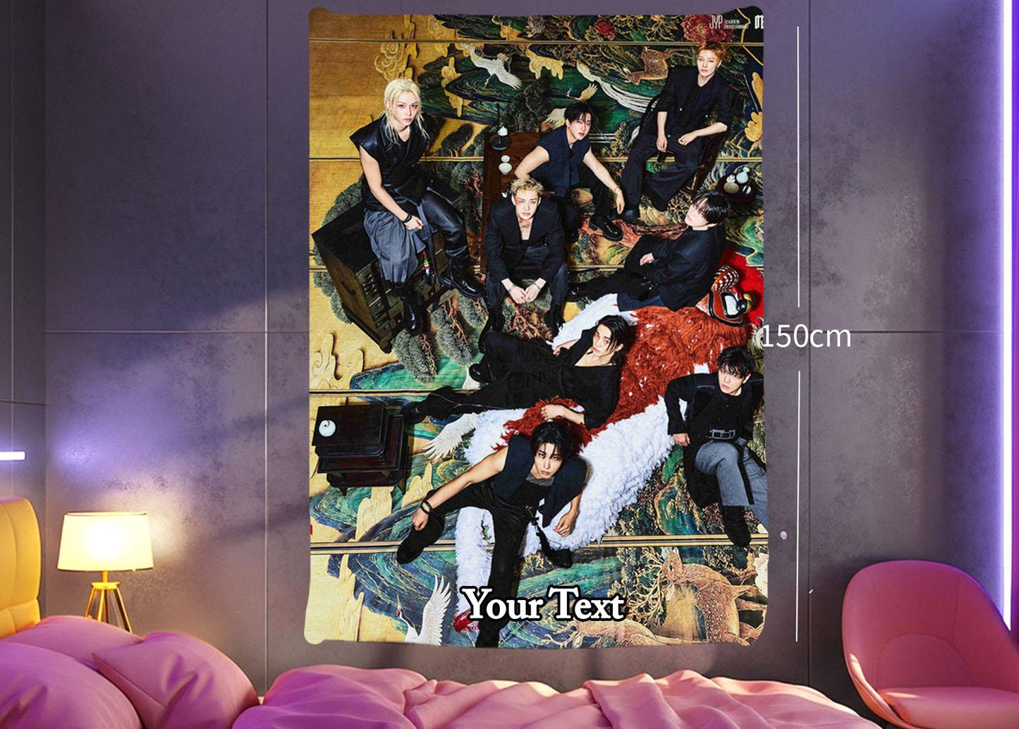 Stray Kids Hanging Tapestry | Run It | Personalized Wall Art | Polyester Fabric | Ship Flag Banner