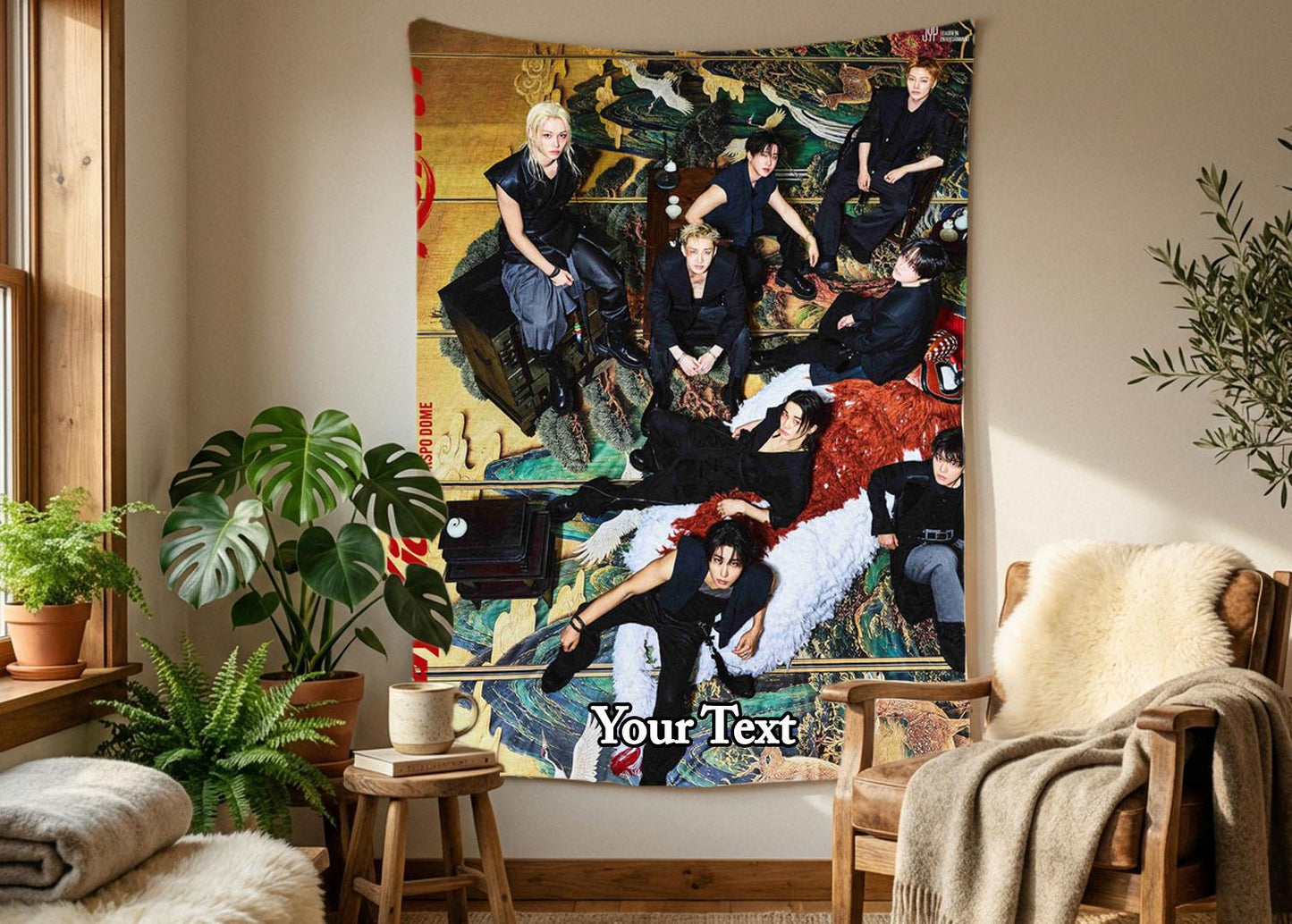 Stray Kids Hanging Tapestry | Run It | Personalized Wall Art | Polyester Fabric | Ship Flag Banner