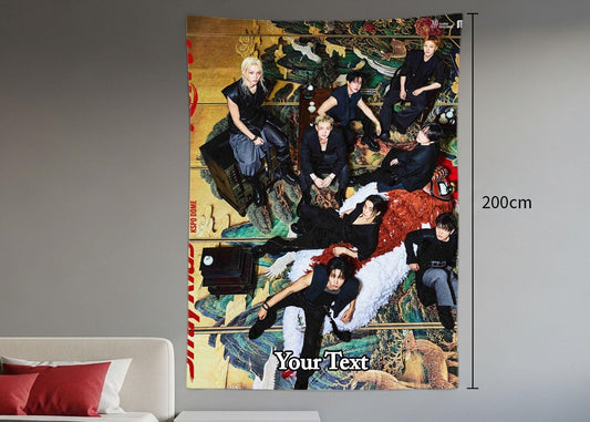 Stray Kids Hanging Tapestry | Run It | Personalized Wall Art | Polyester Fabric | Ship Flag Banner