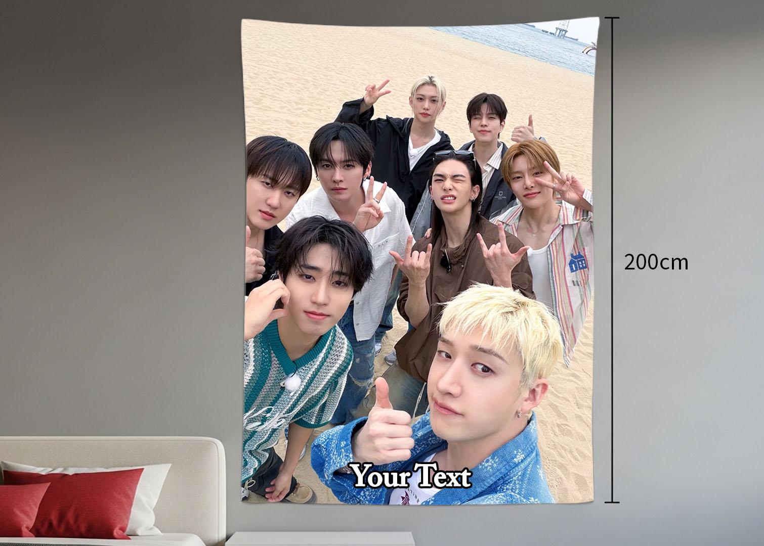 Stray Kids Hanging Tapestry | Run It | Personalized Wall Art | Polyester Fabric | Ship Flag Banner