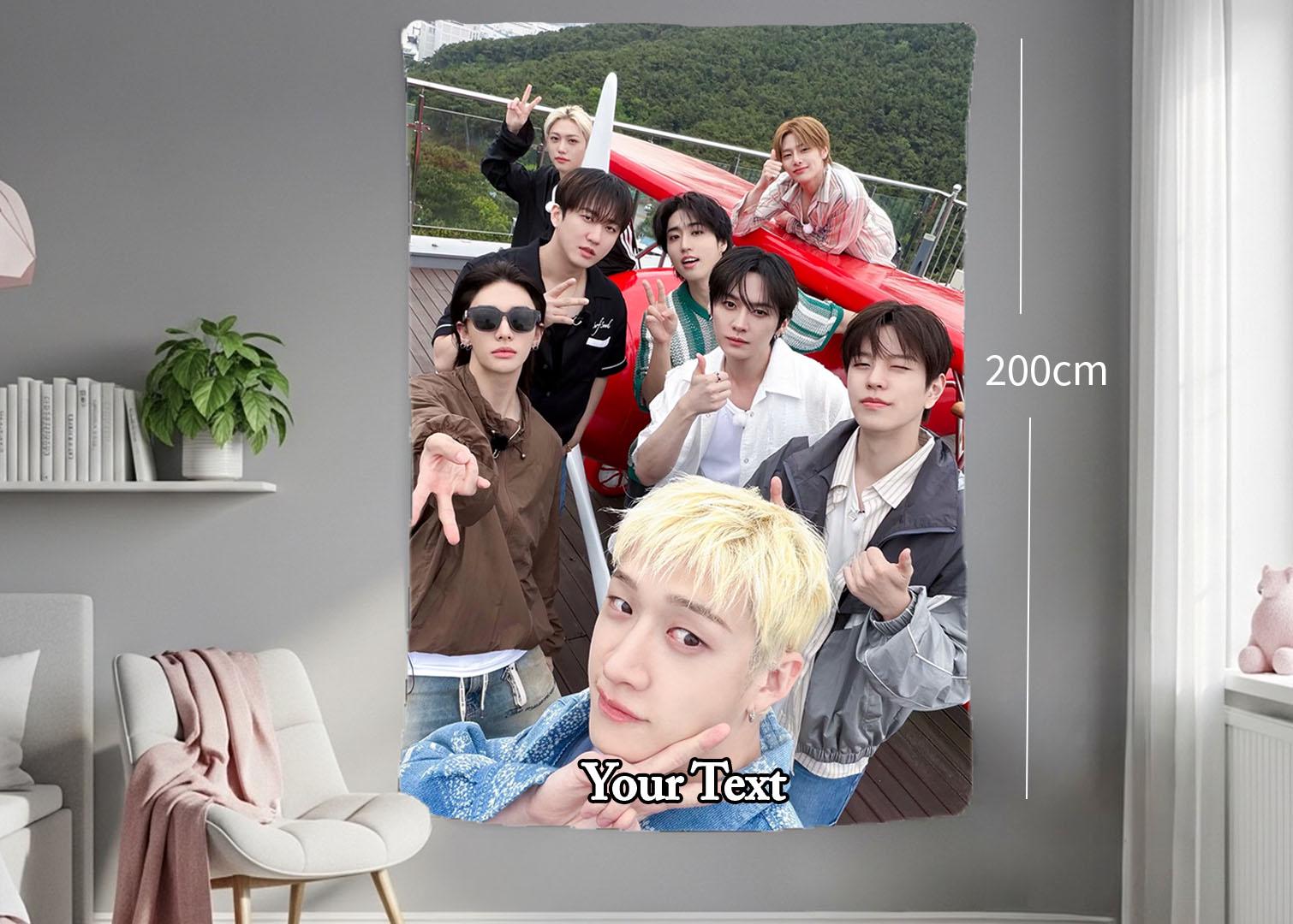 Stray Kids Hanging Tapestry | Run It | Personalized Wall Art | Polyester Fabric | Ship Flag Banner