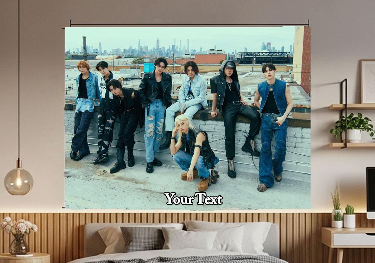 Stray Kids Hanging Tapestry | Run It | Personalized Wall Art | Polyester Fabric | Ship Flag Banner