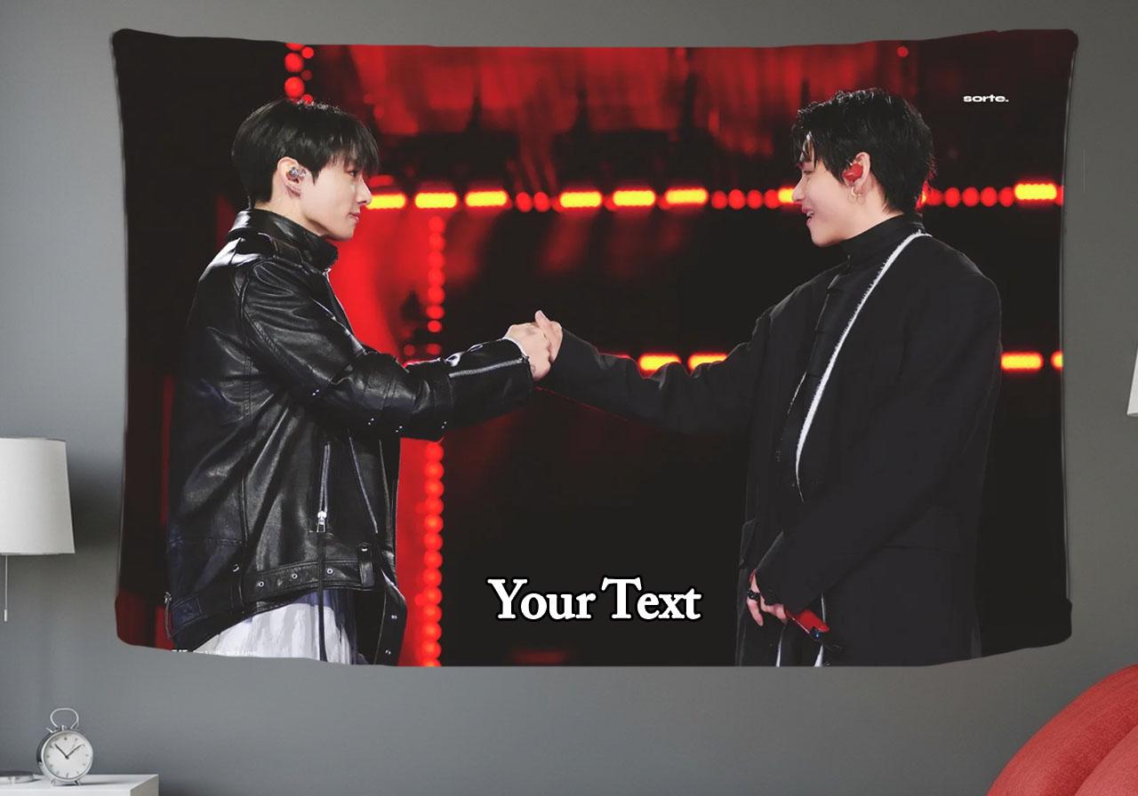 Taekook Hanging Tapestry | Bantan Boys | Personalized Wall Art | Polyester Fabric | Ship Flag Banner