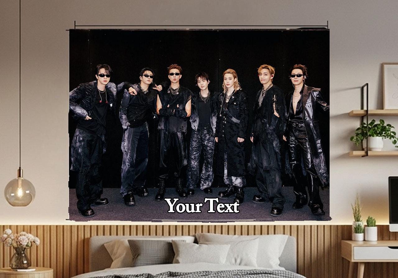 Bangtan Hanging Tapestry | BTS | Personalized Wall Art | Polyester Fabric | Ship Flag Banner