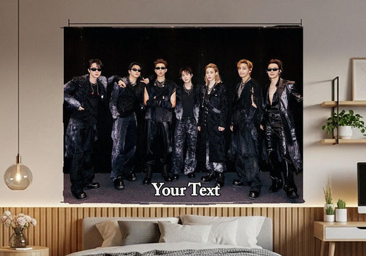 Bangtan Hanging Tapestry | BTS | Personalized Wall Art | Polyester Fabric | Ship Flag Banner