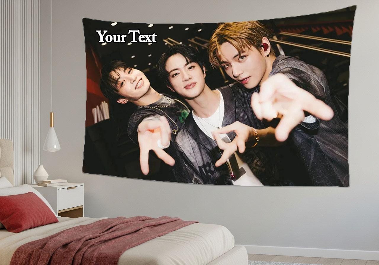 Bangtan Hanging Tapestry | BTS | Personalized Wall Art | Polyester Fabric | Ship Flag Banner