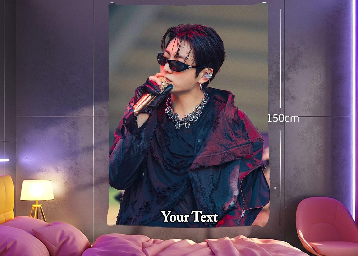 Jungkook Hanging Tapestry | Bantan Boys | Personalized Wall Art | Polyester Fabric | Ship Flag Banner