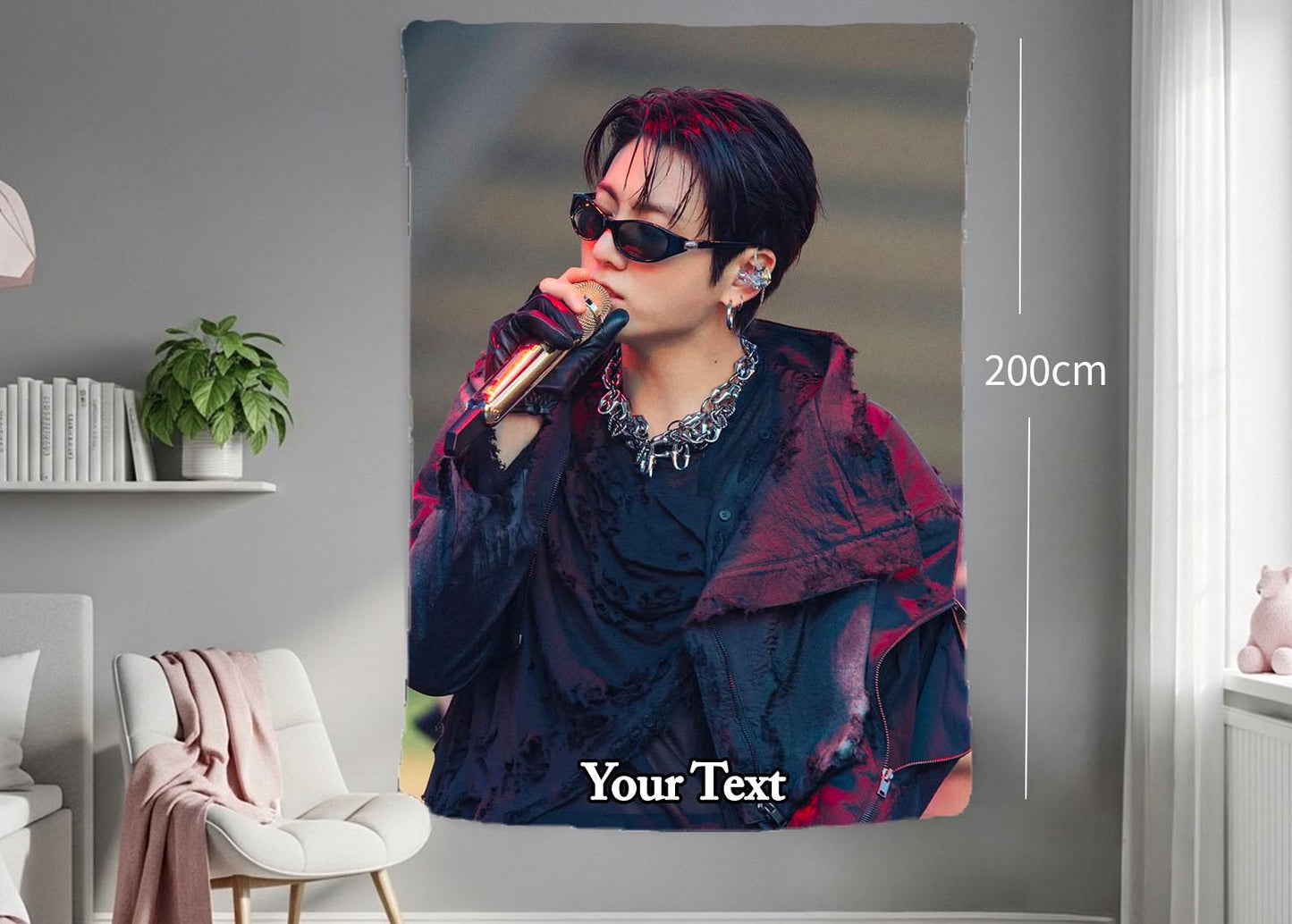 Jungkook Hanging Tapestry | Bantan Boys | Personalized Wall Art | Polyester Fabric | Ship Flag Banner