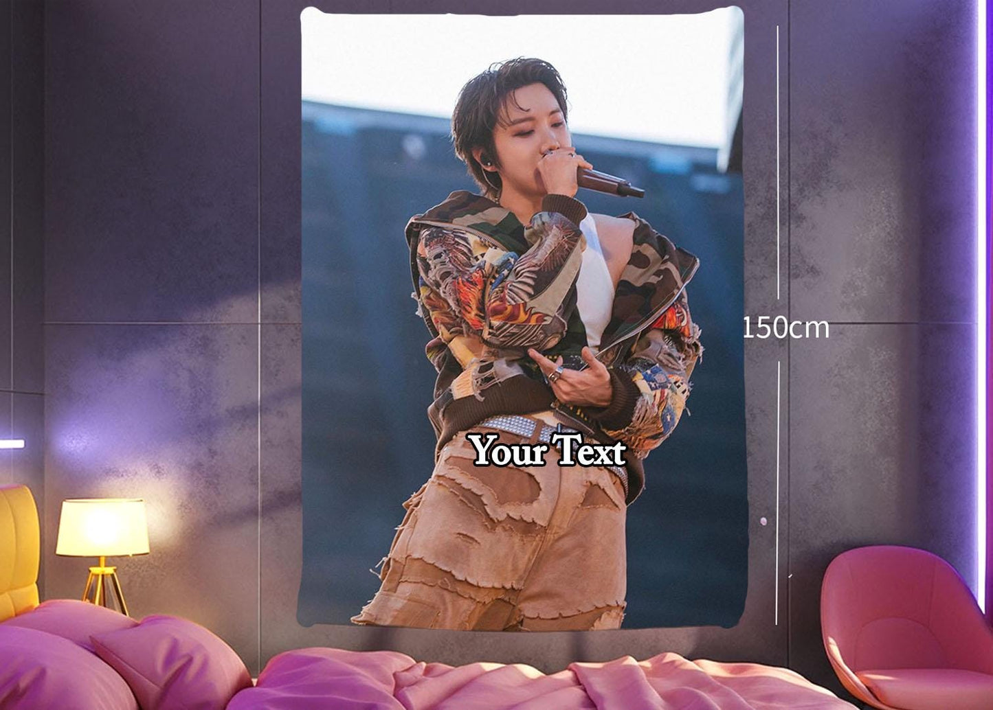 J-Hope Hanging Tapestry | Bantan Boys | Personalized Wall Art | Polyester Fabric | Ship Flag Banner