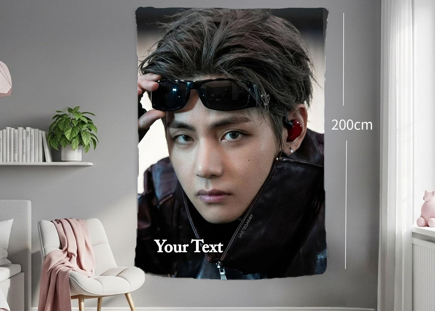 Taehyung Hanging Tapestry | Bantan Boys | Personalized Wall Art | Polyester Fabric | Ship Flag Banner