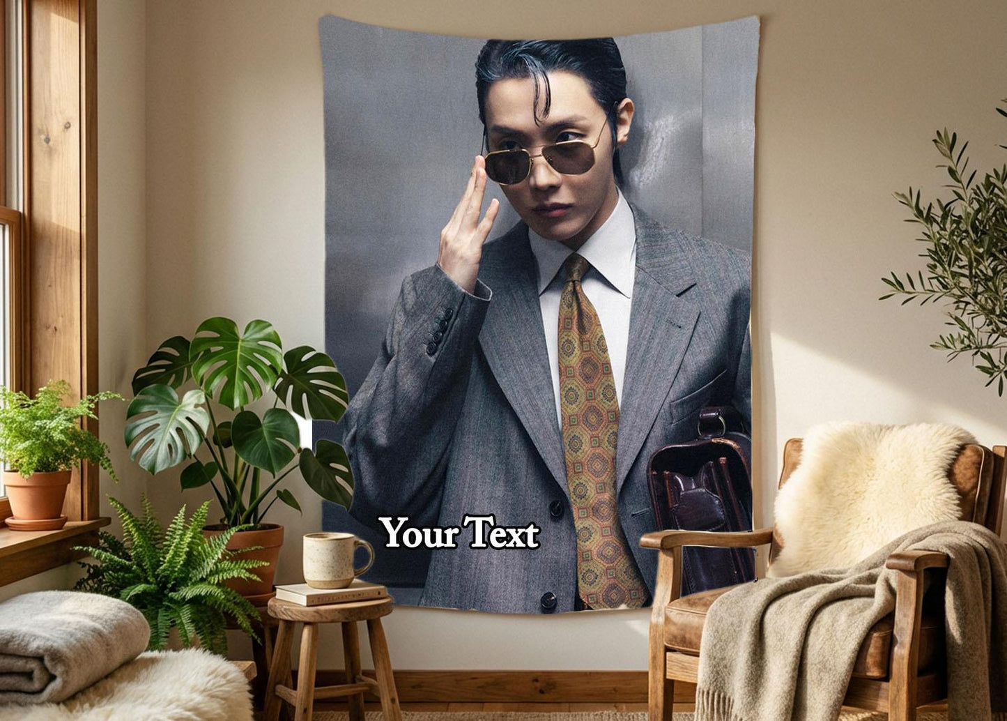 J-Hope Hanging Tapestry | Bantan Boys | Personalized Wall Art | Polyester Fabric | Ship Flag Banner