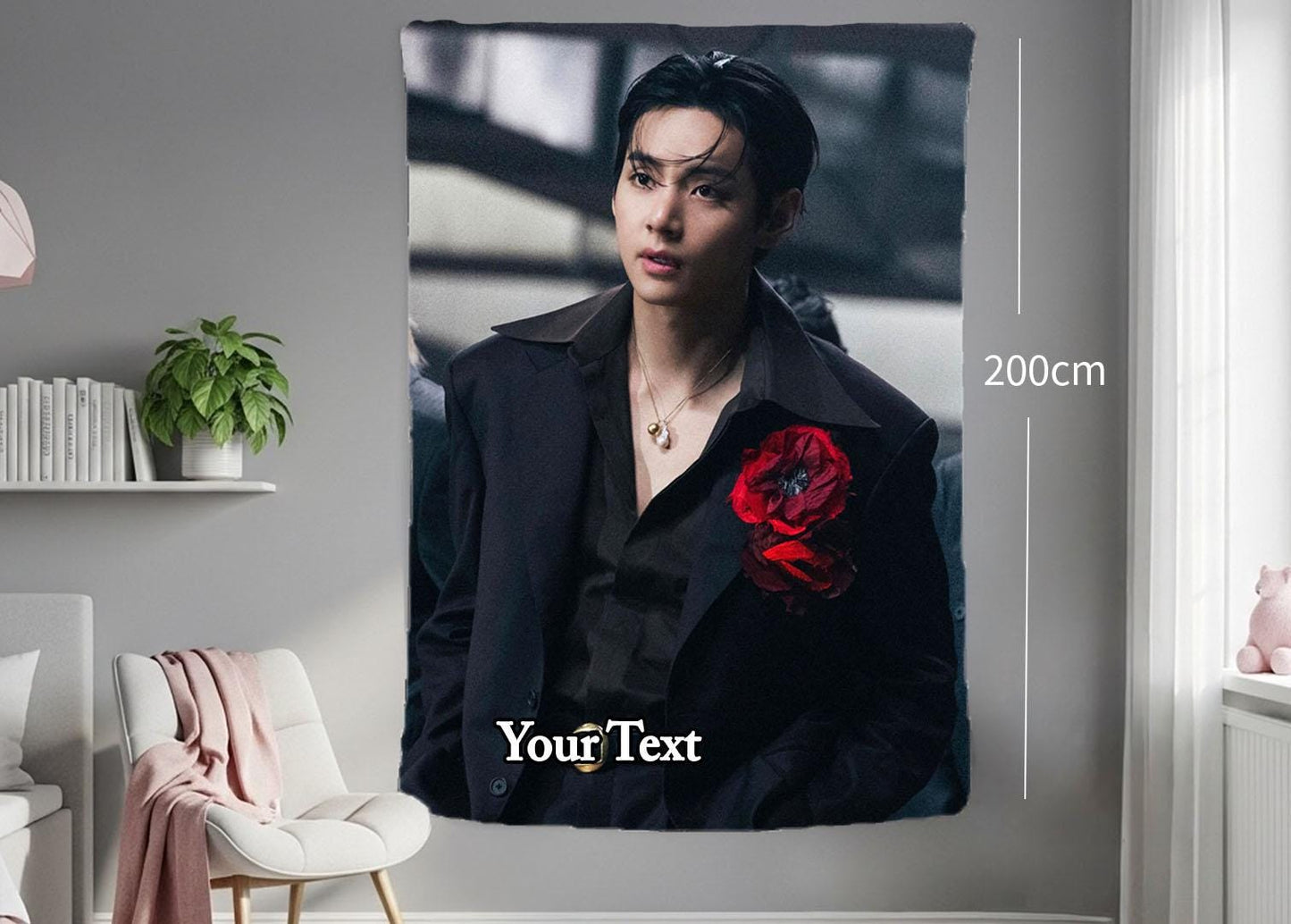 Taehyung Hanging Tapestry | Bantan Boys | Personalized Wall Art | Polyester Fabric | Ship Flag Banner