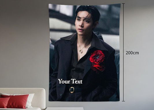 Taehyung Hanging Tapestry | Bantan Boys | Personalized Wall Art | Polyester Fabric | Ship Flag Banner
