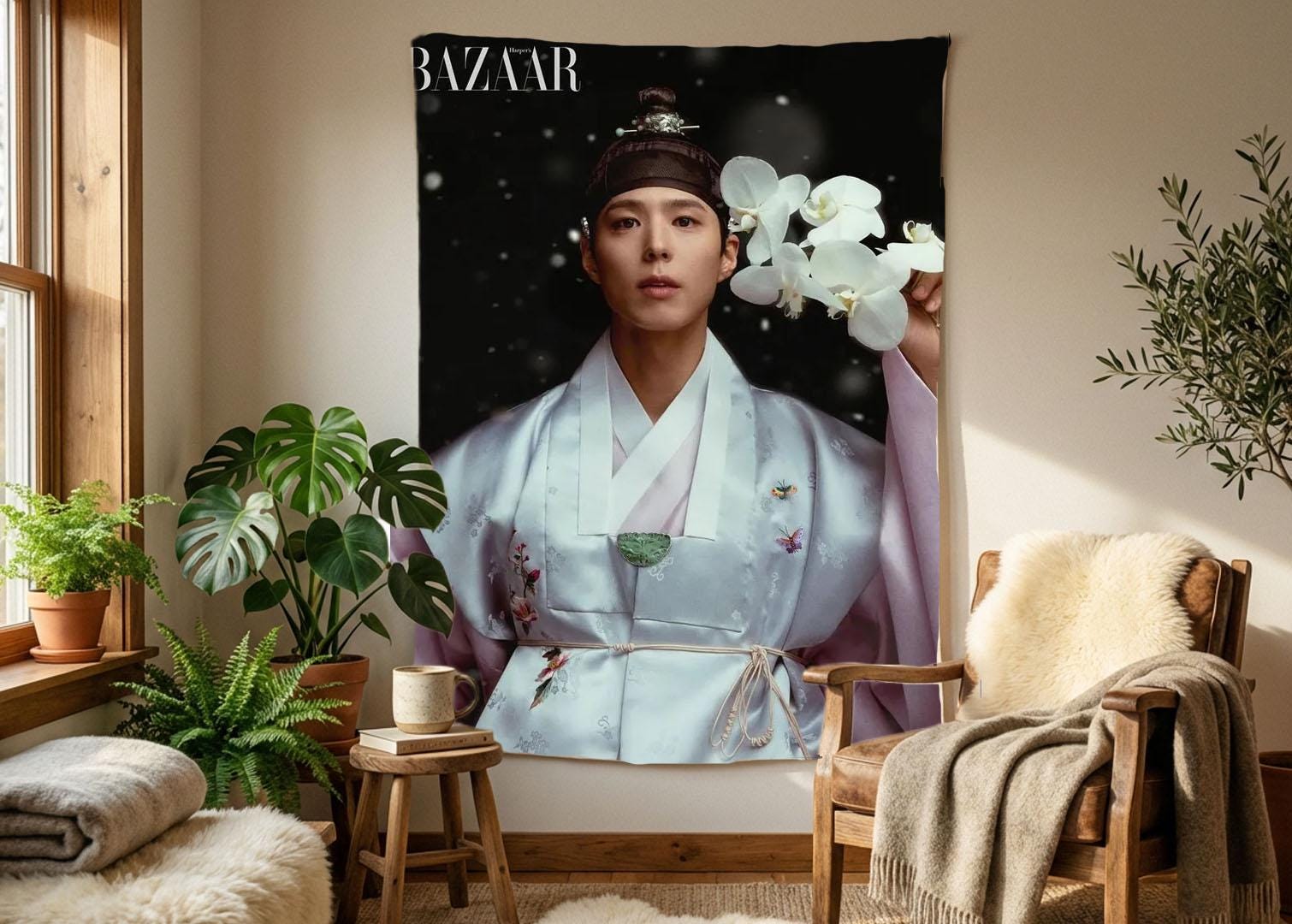 Park Bo Gum Hanging Tapestry | Personalized Wall Art | Polyester Fabric | Ship Flag Banner