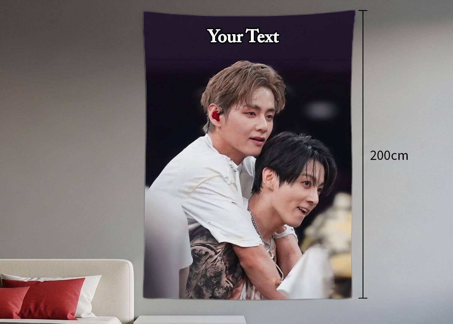 Taekook Hanging Tapestry | Bantan Boys | Personalized Wall Art | Polyester Fabric | Ship Flag Banner