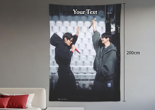 Taekook Hanging Tapestry | Bantan Boys | Personalized Wall Art | Polyester Fabric | Ship Flag Banner