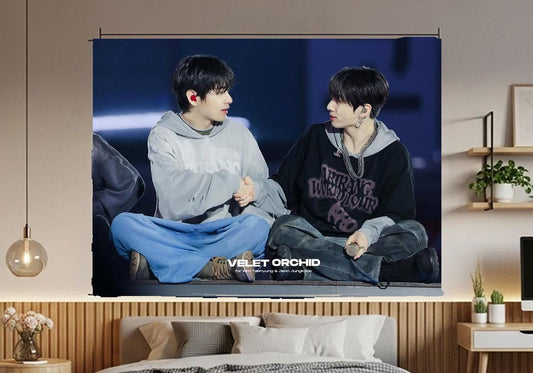 Taekook Hanging Tapestry | Bantan Boys | Personalized Wall Art | Polyester Fabric | Ship Flag Banner