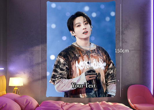 Jungkook Hanging Tapestry | Bantan Boys | Personalized Wall Art | Polyester Fabric | Ship Flag Banner