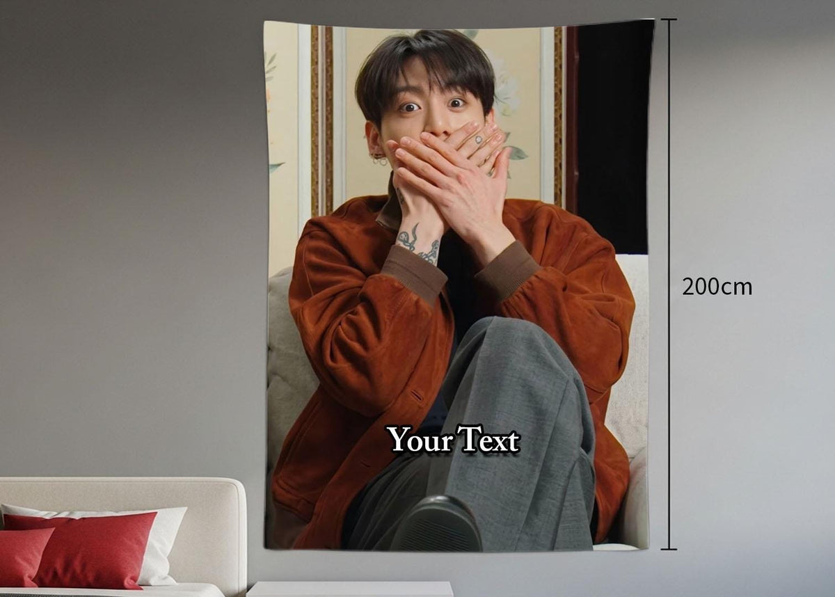 Jungkook Hanging Tapestry | Bantan Boys | Personalized Wall Art | Polyester Fabric | Ship Flag Banner
