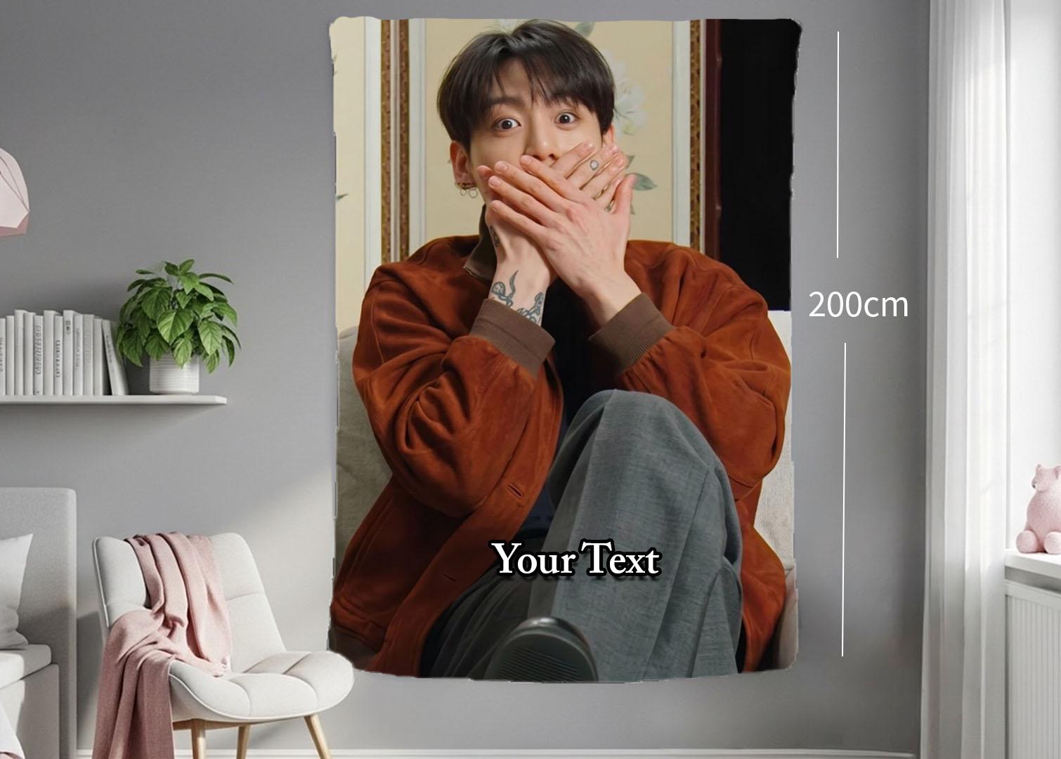 Jungkook Hanging Tapestry | Bantan Boys | Personalized Wall Art | Polyester Fabric | Ship Flag Banner