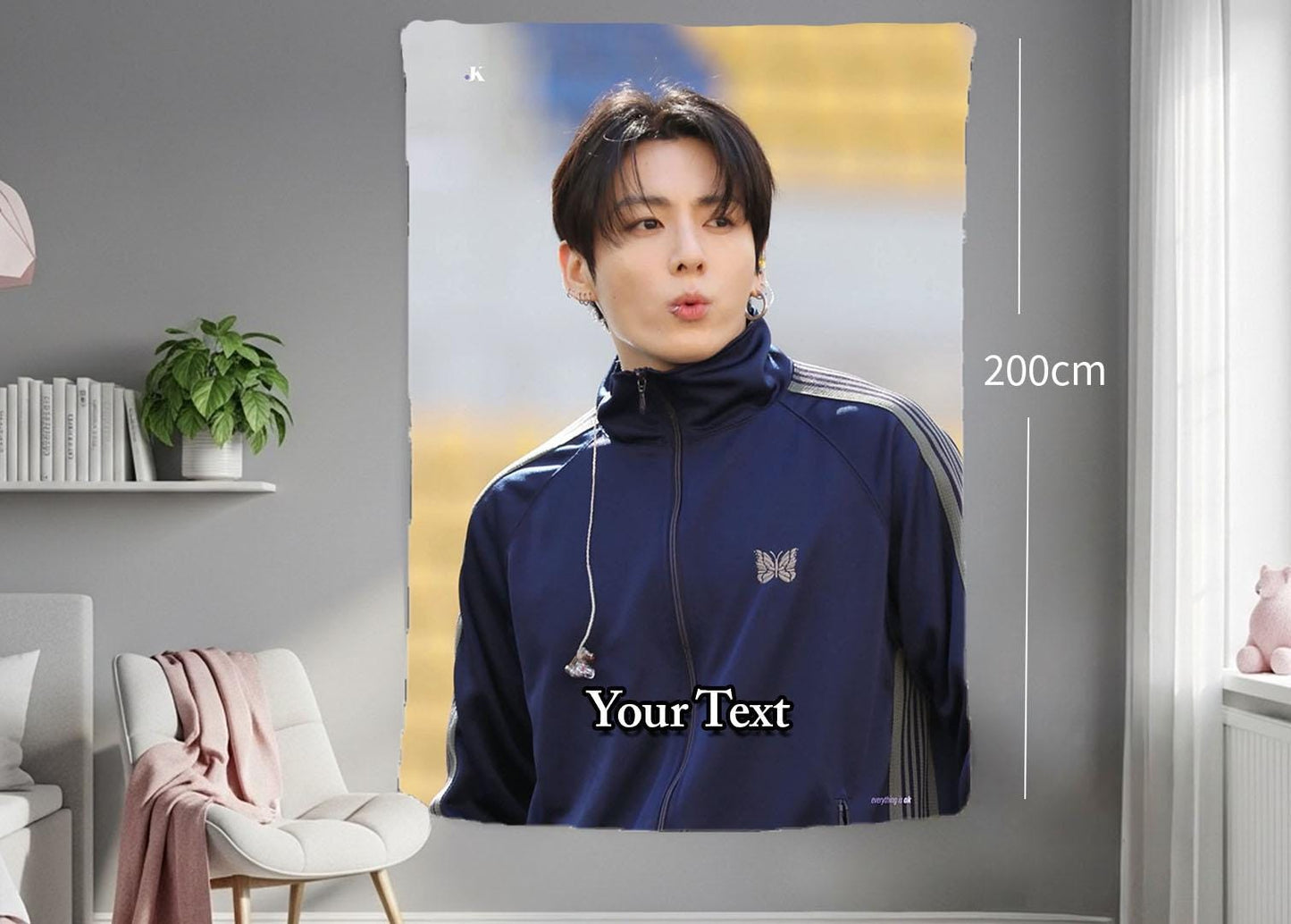Jungkook Hanging Tapestry | Bantan Boys | Personalized Wall Art | Polyester Fabric | Ship Flag Banner