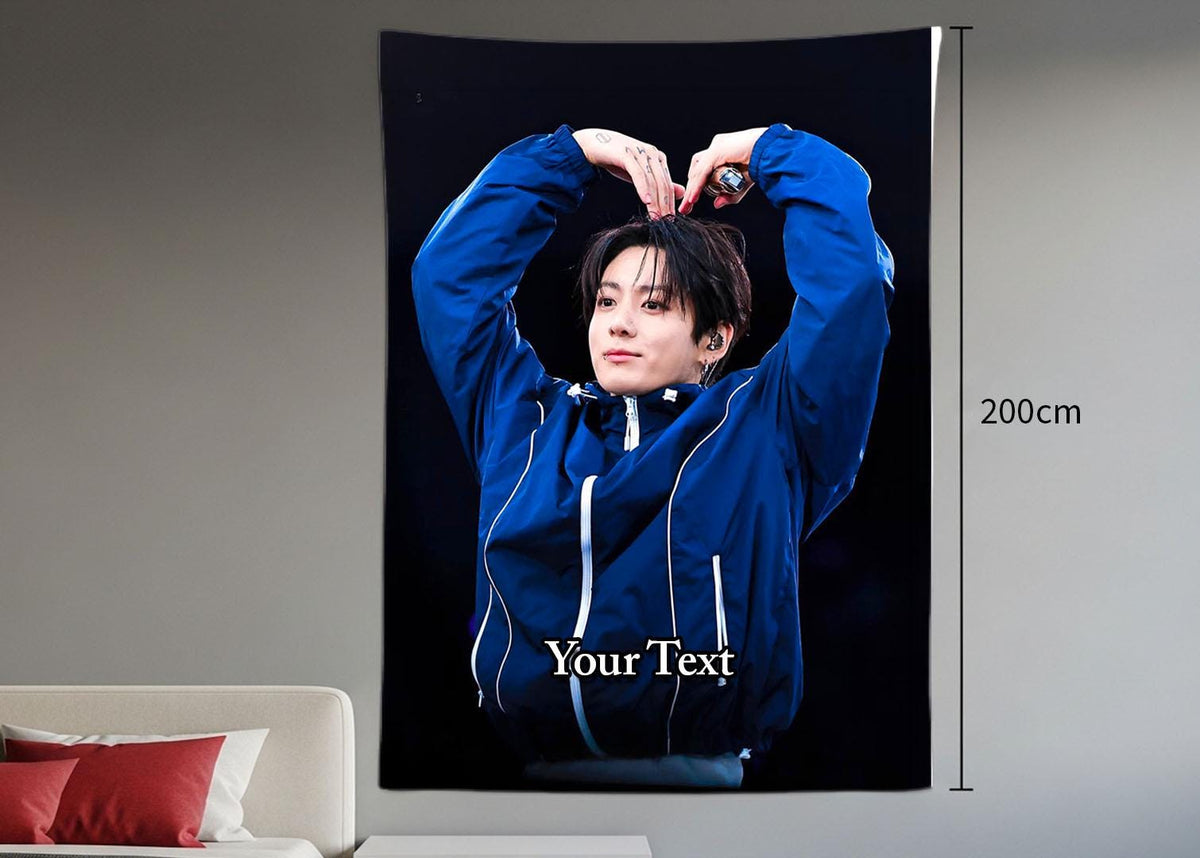Jungkook Hanging Tapestry | Bantan Boys | Personalized Wall Art | Polyester Fabric | Ship Flag Banner