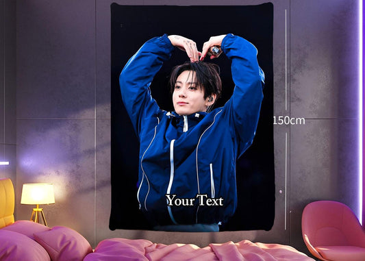 Jungkook Hanging Tapestry | Bantan Boys | Personalized Wall Art | Polyester Fabric | Ship Flag Banner