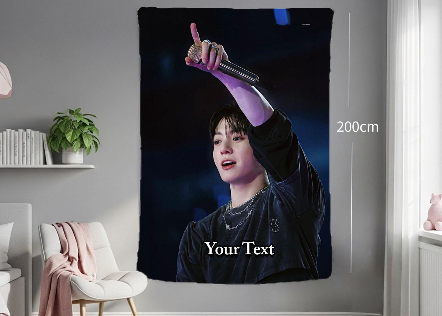 Jungkook Hanging Tapestry | Bantan Boys | Personalized Wall Art | Polyester Fabric | Ship Flag Banner