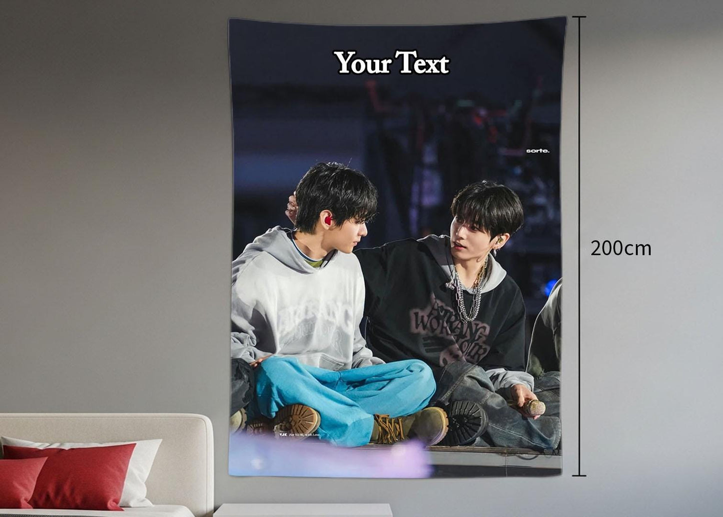 Taekook Hanging Tapestry | Bantan Boys | Personalized Wall Art | Polyester Fabric | Ship Flag Banner