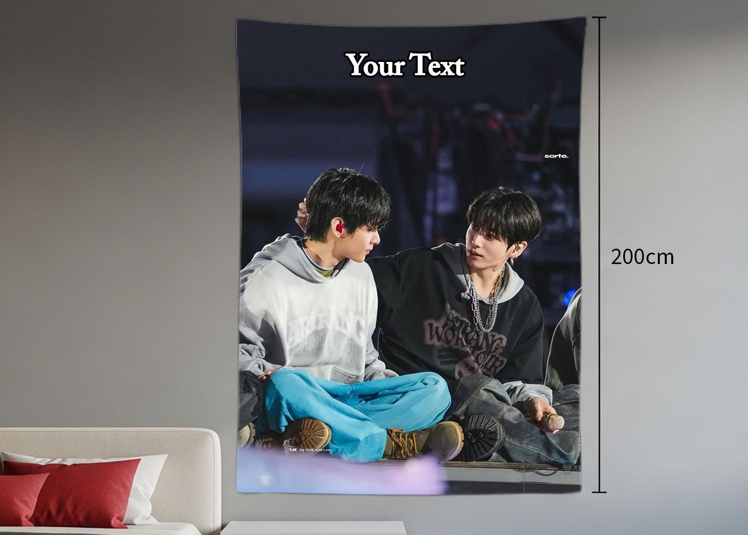 Taekook Hanging Tapestry | Bantan Boys | Personalized Wall Art | Polyester Fabric | Ship Flag Banner