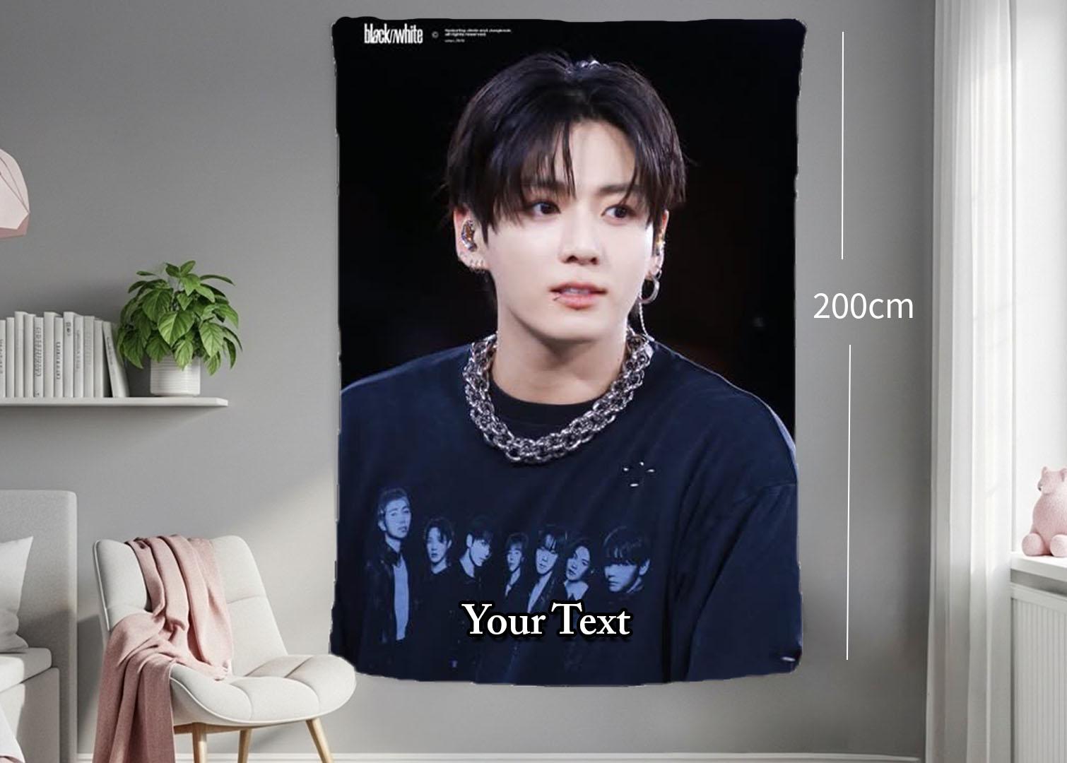 Jungkook Hanging Tapestry | Bantan Boys | Personalized Wall Art | Polyester Fabric | Ship Flag Banner