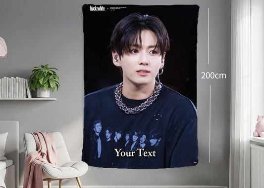 Jungkook Hanging Tapestry | Bantan Boys | Personalized Wall Art | Polyester Fabric | Ship Flag Banner