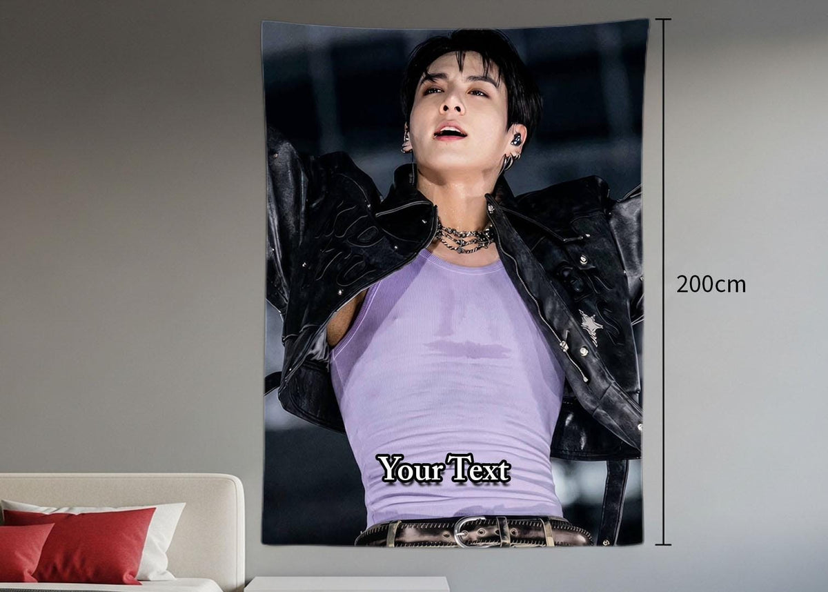 Jungkook Hanging Tapestry | Bantan Boys | Personalized Wall Art | Polyester Fabric | Ship Flag Banner