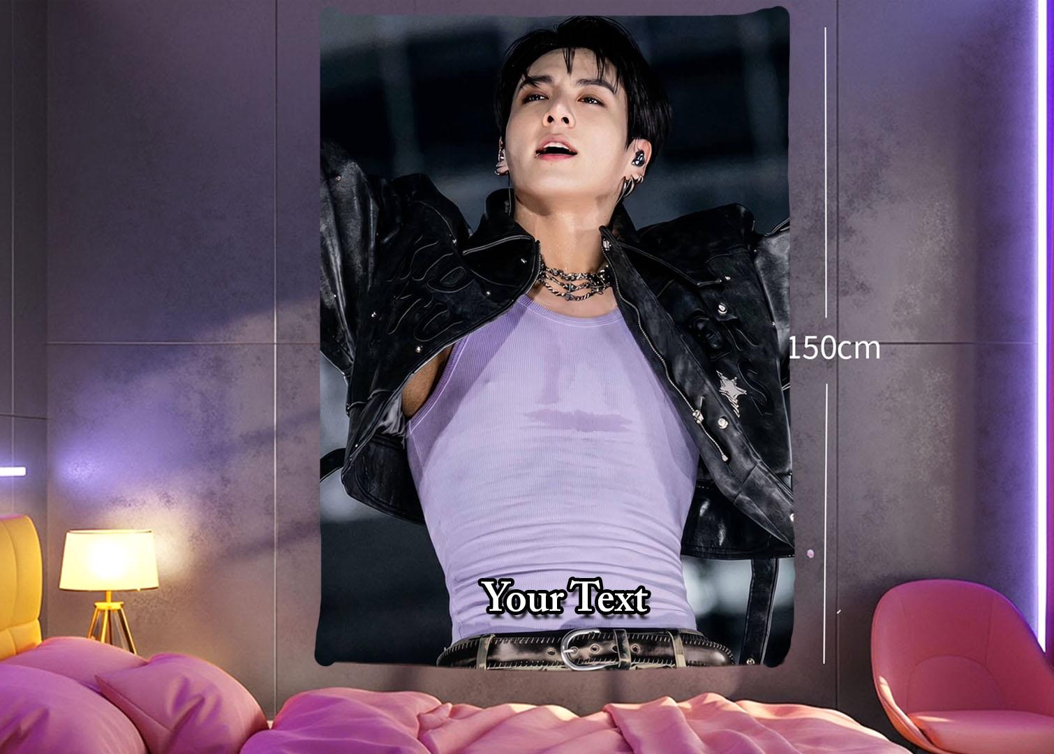 Jungkook Hanging Tapestry | Bantan Boys | Personalized Wall Art | Polyester Fabric | Ship Flag Banner