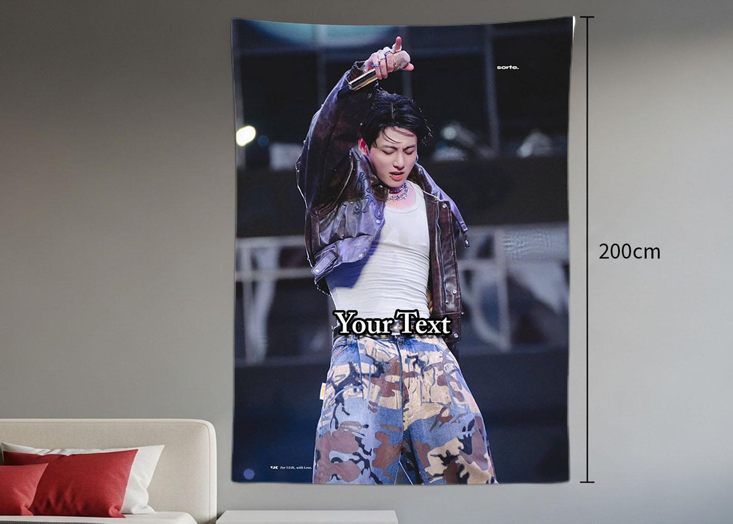 Jungkook Hanging Tapestry | Bantan Boys | Personalized Wall Art | Polyester Fabric | Ship Flag Banner