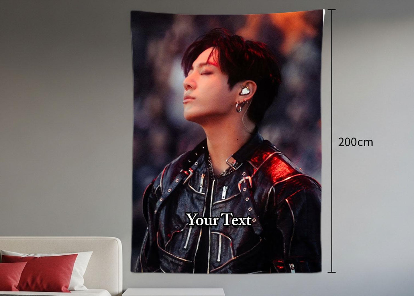 Jungkook Hanging Tapestry | Bantan Boys | Personalized Wall Art | Polyester Fabric | Ship Flag Banner