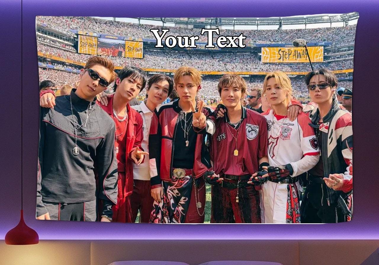 Bangtan Hanging Tapestry | FIFA BTS | Personalized Wall Art | Polyester Fabric | Ship Flag Banner