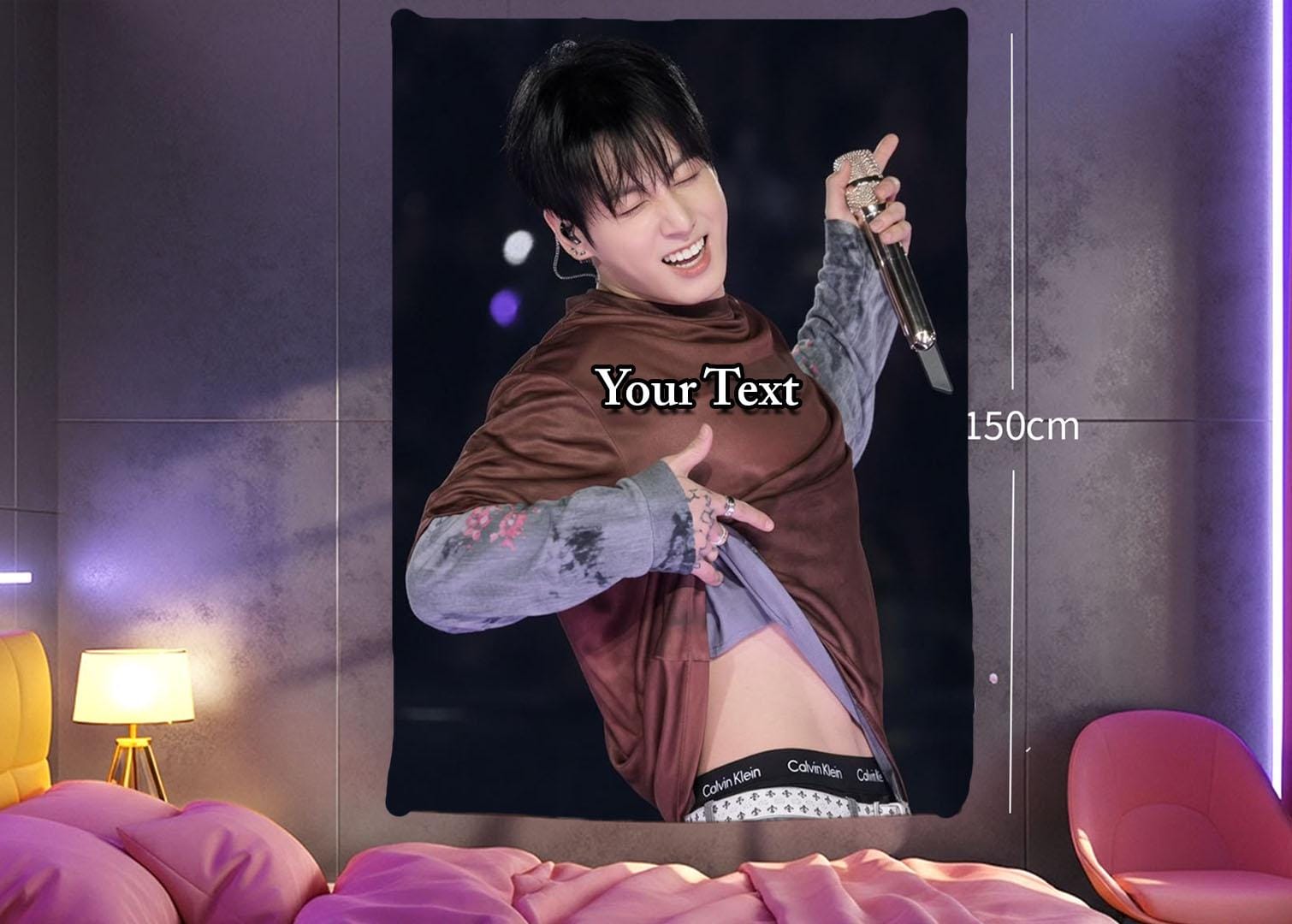 Jungkook Hanging Tapestry | Bantan Boys | Personalized Wall Art | Polyester Fabric | Ship Flag Banner