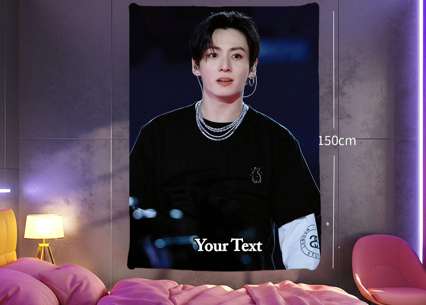 Jungkook Hanging Tapestry | Bantan Boys | Personalized Wall Art | Polyester Fabric | Ship Flag Banner