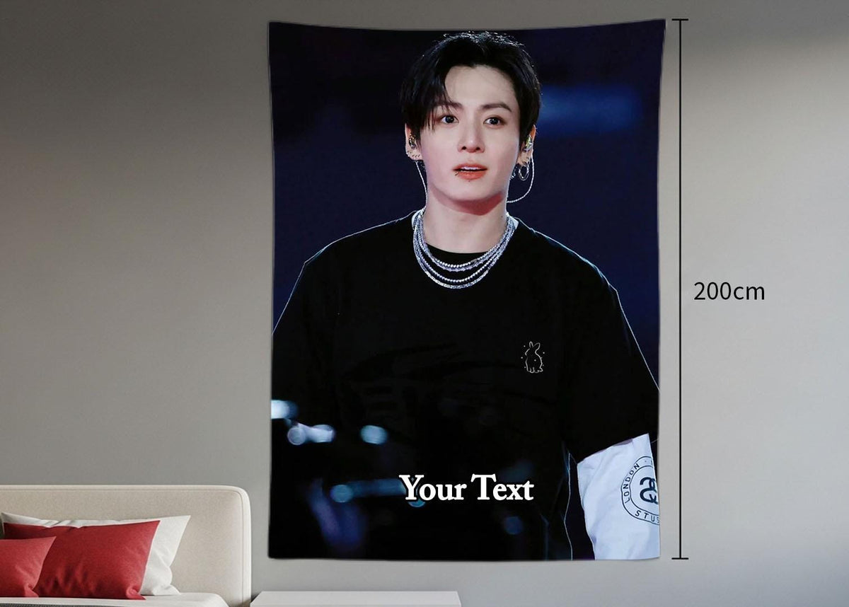 Jungkook Hanging Tapestry | Bantan Boys | Personalized Wall Art | Polyester Fabric | Ship Flag Banner