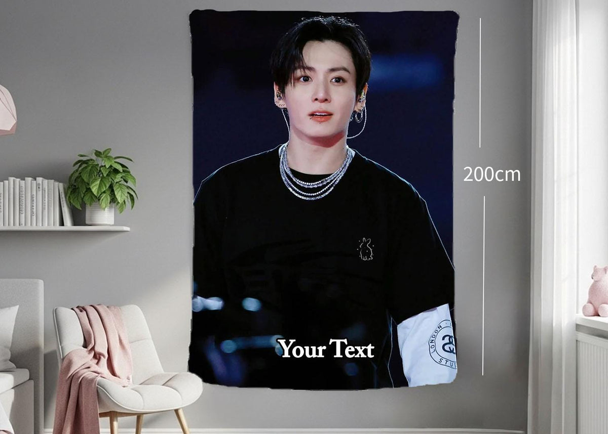 Jungkook Hanging Tapestry | Bantan Boys | Personalized Wall Art | Polyester Fabric | Ship Flag Banner