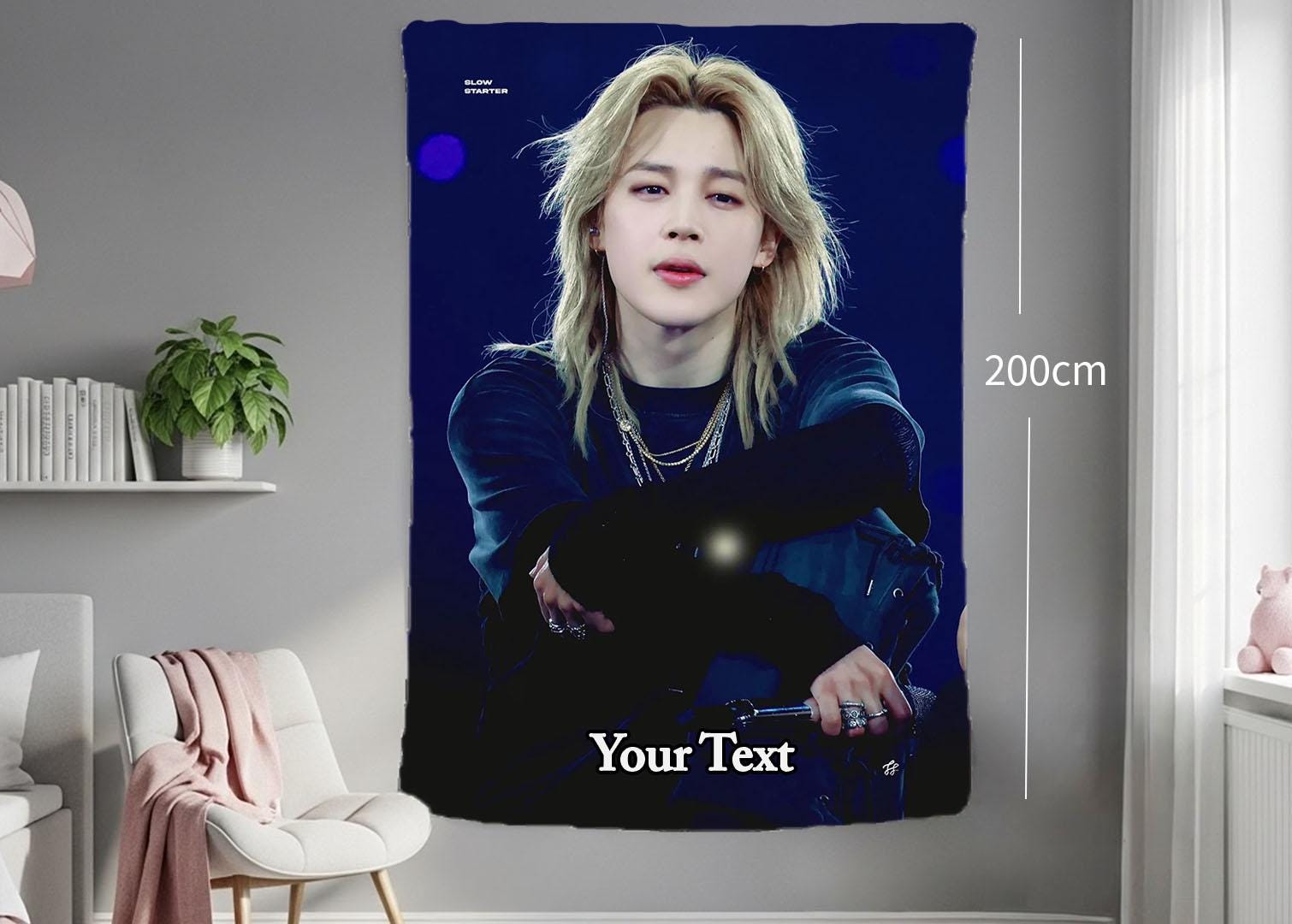 Jimin Hanging Tapestry | Bantan Boys | Personalized Wall Art | Polyester Fabric | Ship Flag Banner