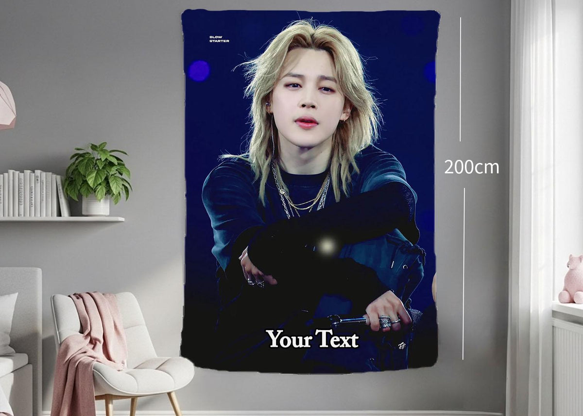 Jimin Hanging Tapestry | Bantan Boys | Personalized Wall Art | Polyester Fabric | Ship Flag Banner