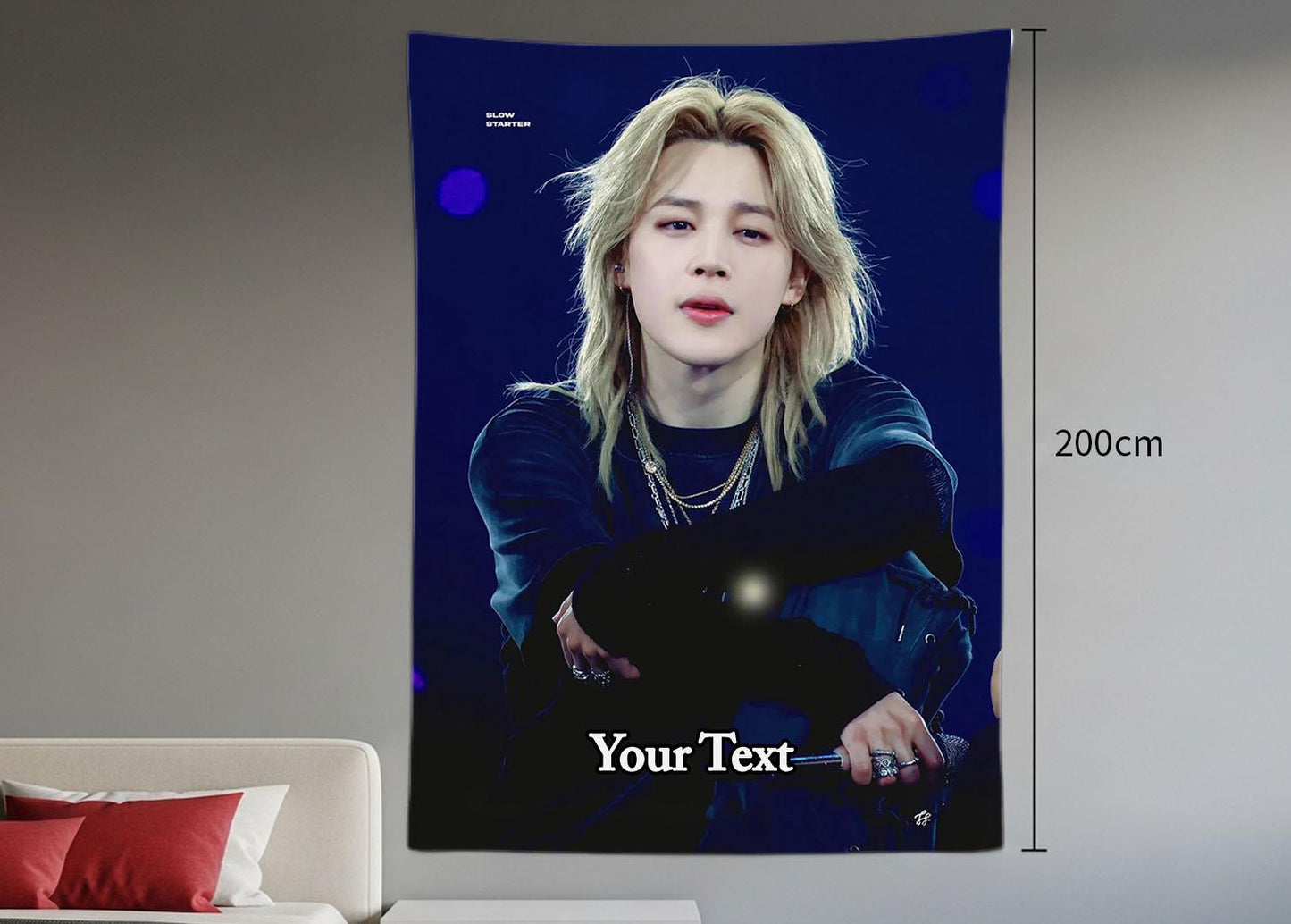 Jimin Hanging Tapestry | Bantan Boys | Personalized Wall Art | Polyester Fabric | Ship Flag Banner